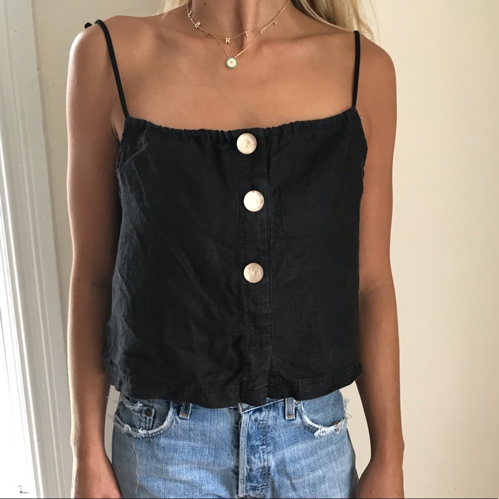 Linen button tank!